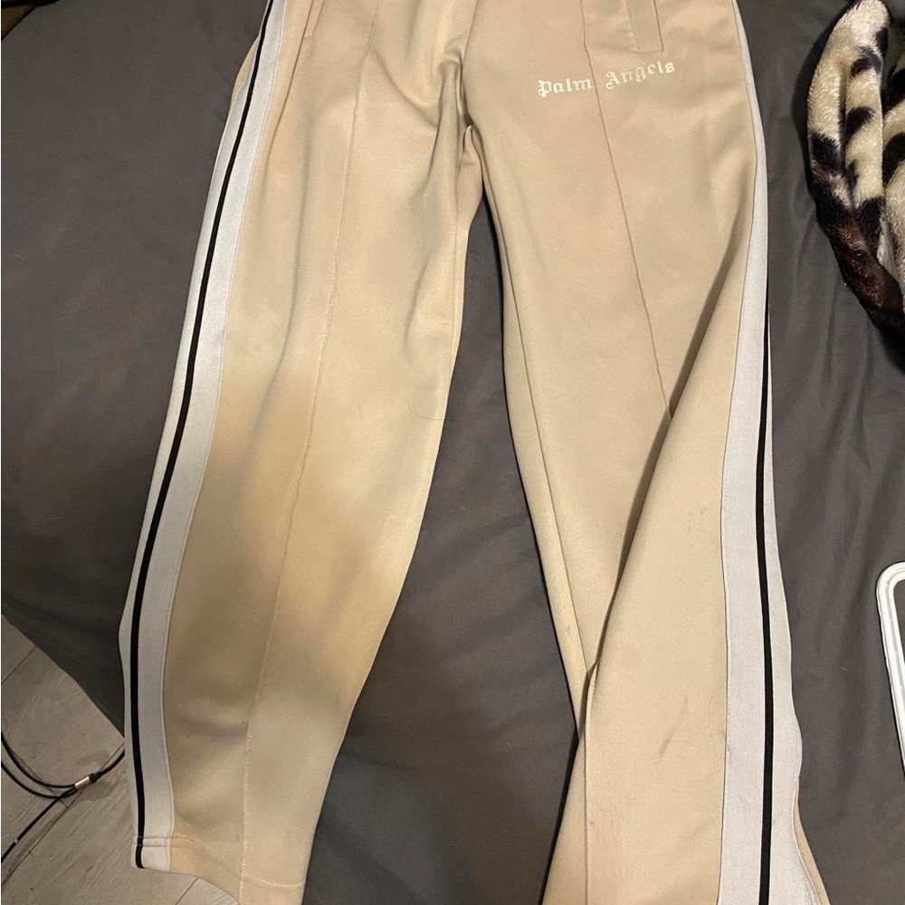 Palm Angels Flared Beige Track Pants MEDIUM